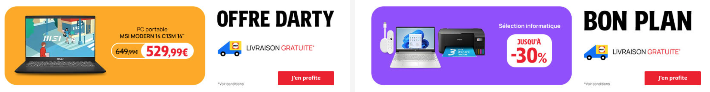 Darty - bons plans informatique