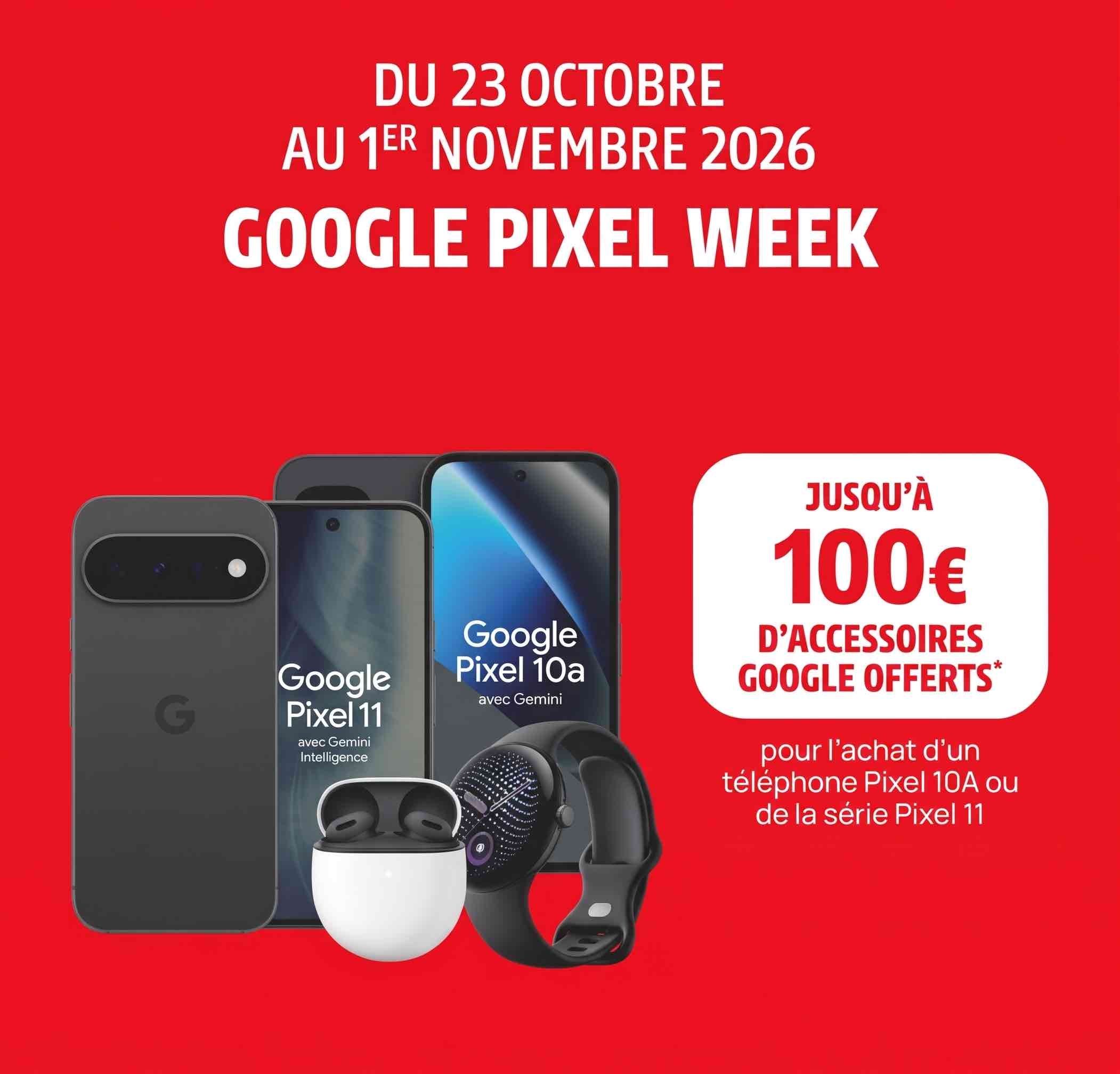 Google Pixel Week : jusqu'à 100€ d'accessoires offerts chez Darty