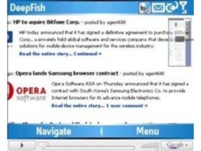 DeepFish ; navigateur web pour smartphones sous Windows Mobile (Small)