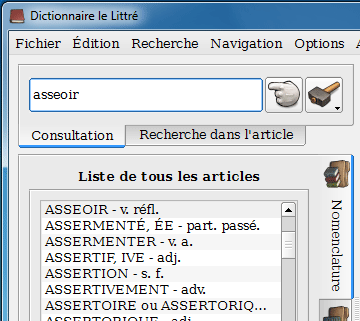 Dictionnaire Le LittrÃ© 2009 screen2