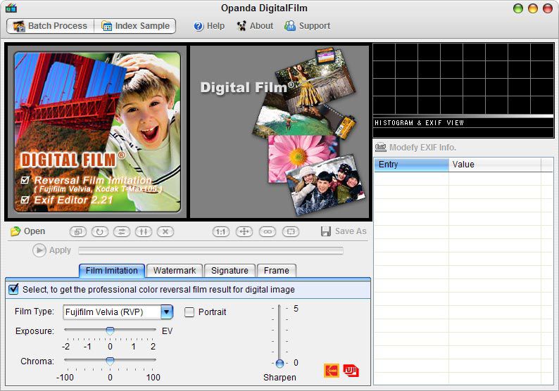 DigitalFilm screen 1