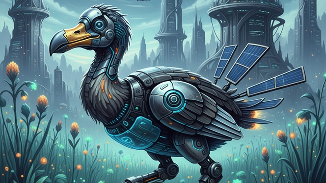 dodo cybernetique illustration IA