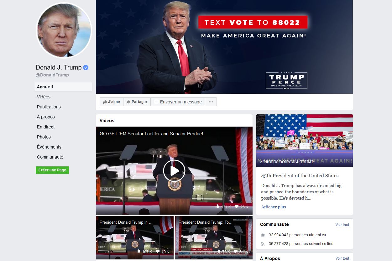 Facebook bannit indéfiniment Donald Trump MAJ : Twitter suspend définitivement le compte de Trump