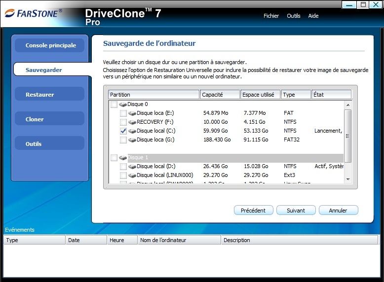 DriveClone Express screen