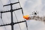 drone-lance-flammes-ligne-haute-tension-chine