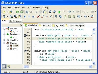 DzSoft PHP Editor screen1