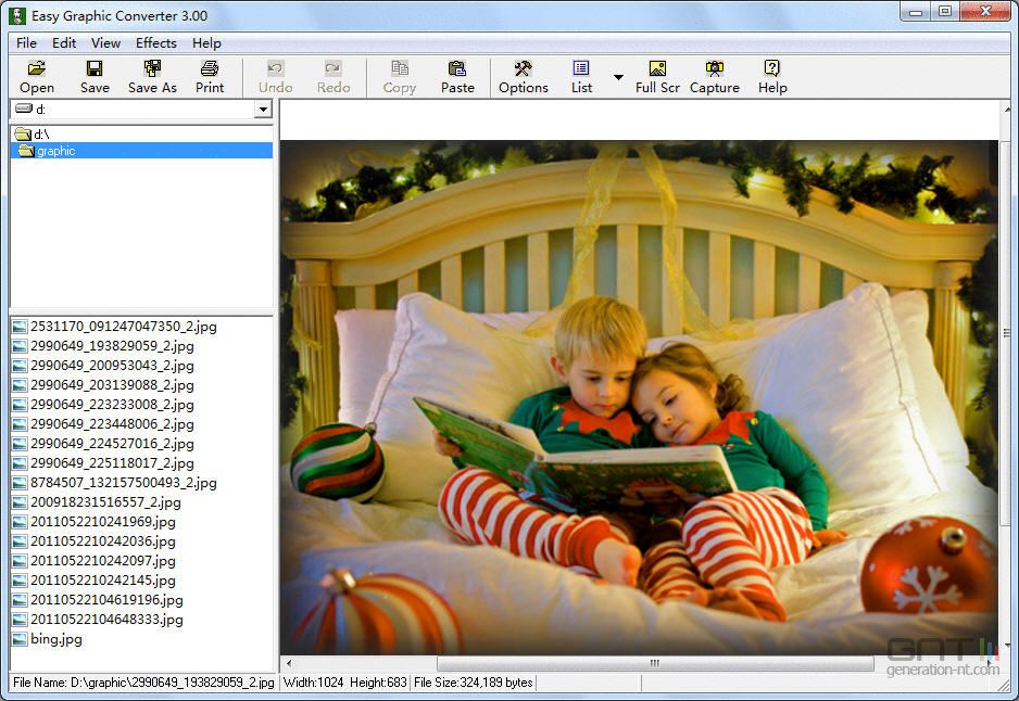 Easy Graphic Converter choisir le format et la taille des photos