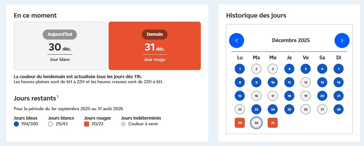 EDF Tempo 31 decembre 2025