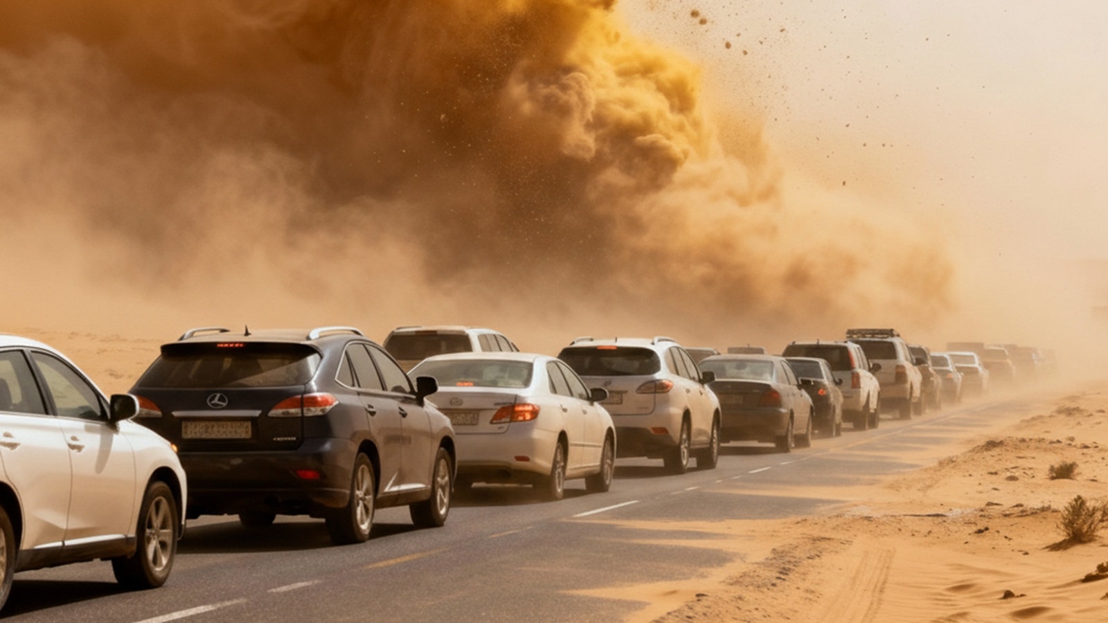 embouteiilage tempete sable pollution air illustration ia