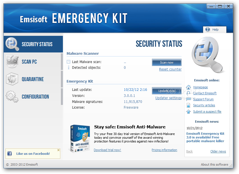 Emsisoft Emergency Kit screen2