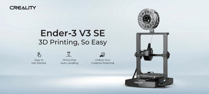 Imprimante 3D Creality Ender 3 V3 SE, Vitesse d'impression 250mm/s  Imprimante 3D FDM avec CR Touch Auto Leveling, Sprite Direct Extruder Dual  Z-Axis 