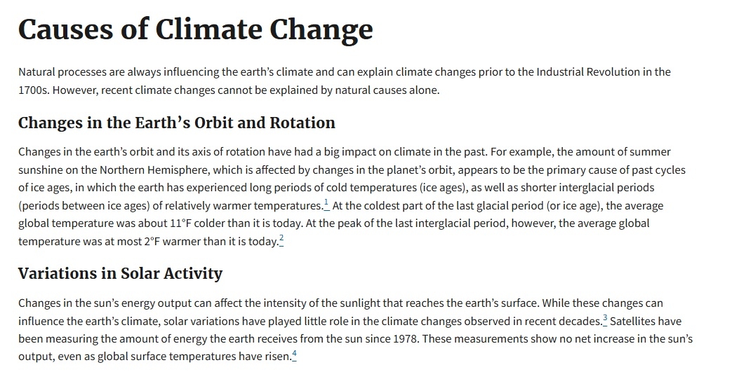 EPA causes changement climatique