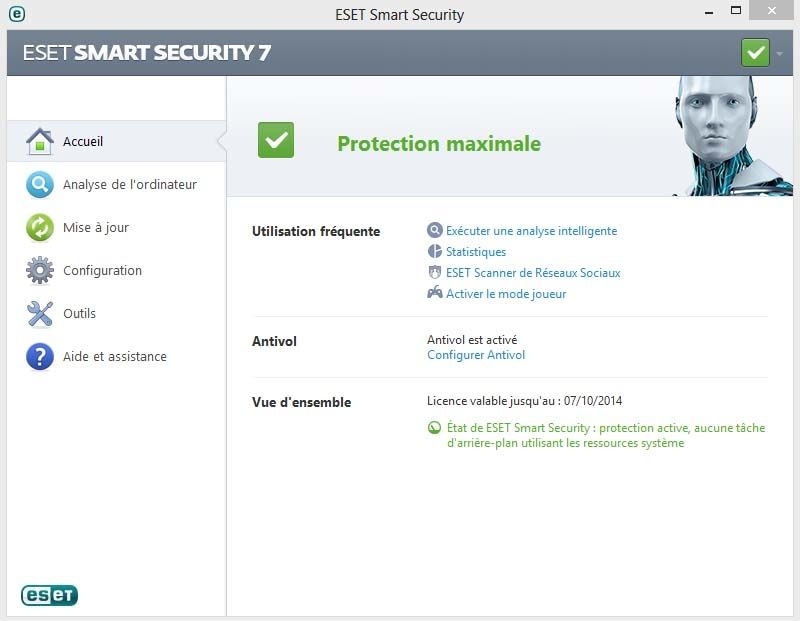 Eset Smart Security 7 accueil