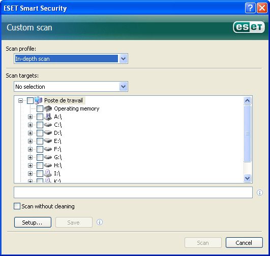 ESET Smart Security custom scan