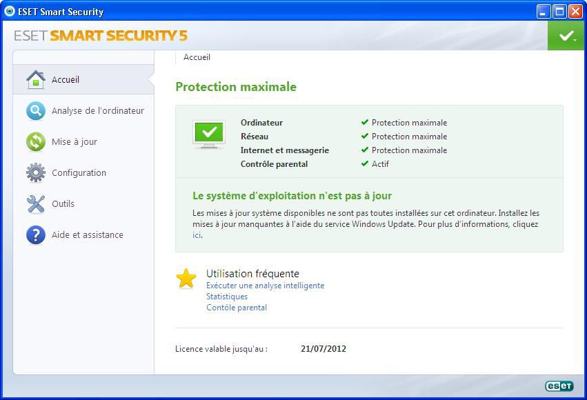 ESET Smart Security v5 screen 1