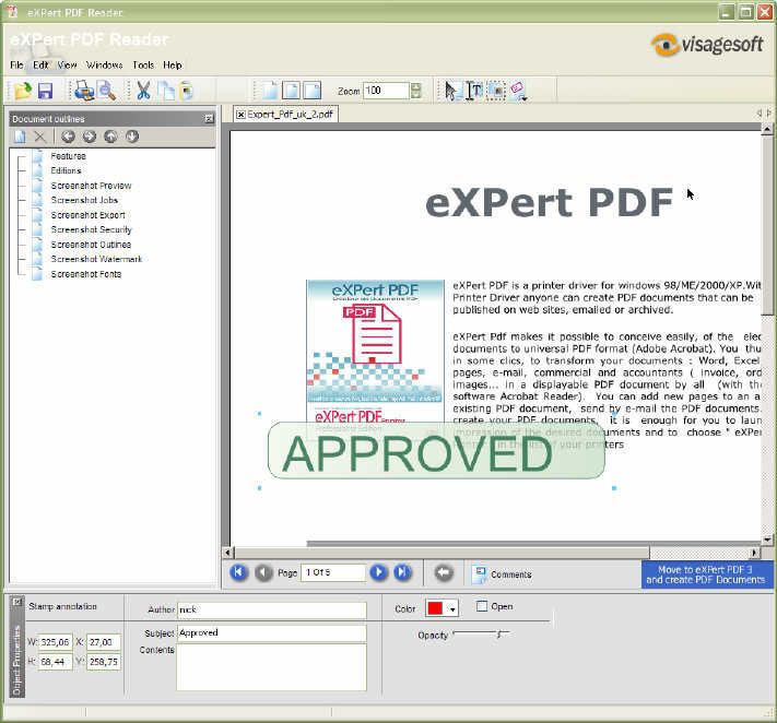 Expert PDF screen