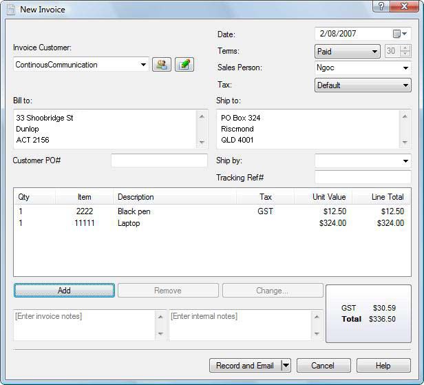 Express Invoice Free Edition screen2