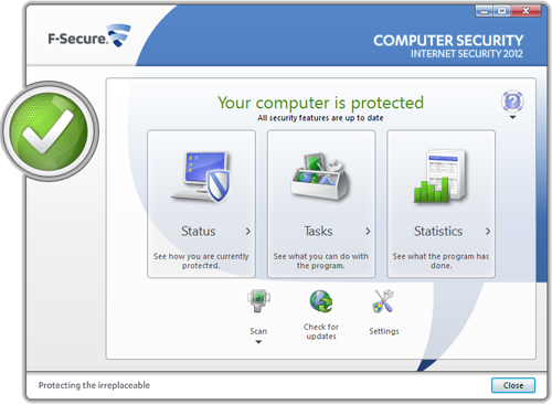 F-Secure Internet Security 2012 screen 1