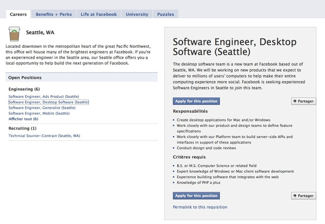 Facebook - emploi logiciels Windows Mac