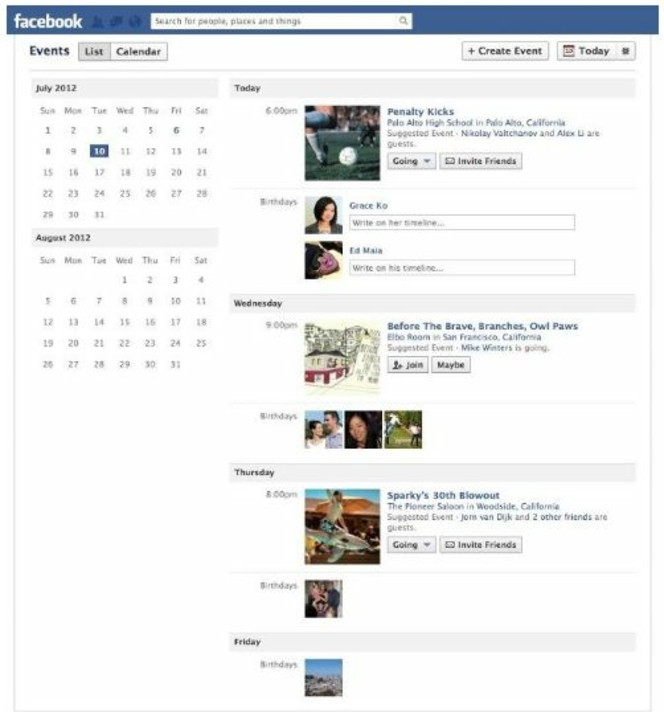 Facebook-events-list