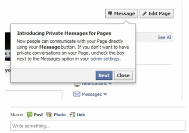 Facebook-Page-message-privé