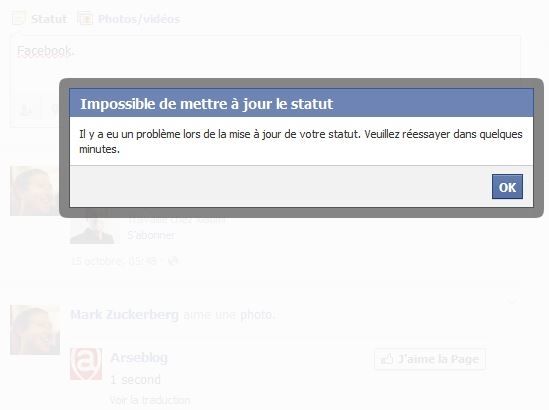 Facebook-publication-impossible