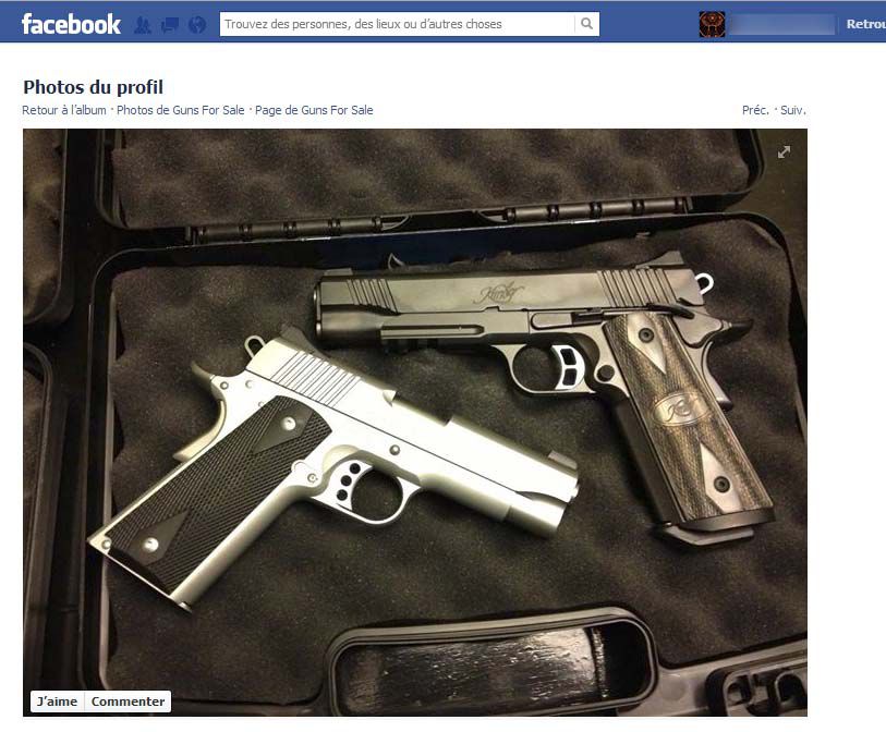Facebook vente armes