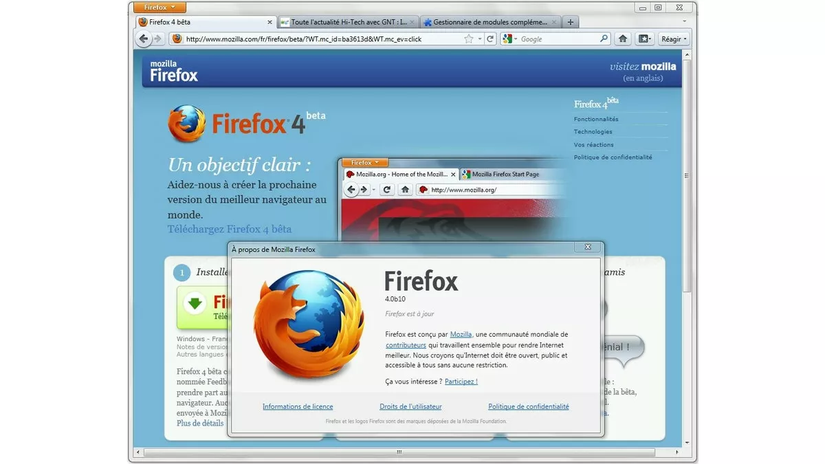 Firefox 4 : la bêta 10 à télécharger et tester