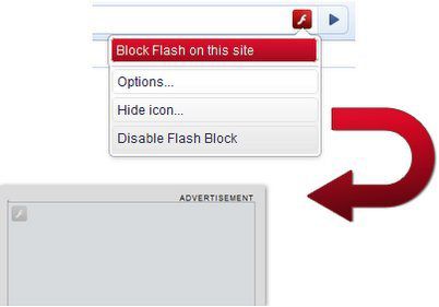 flashblock-chrome screen