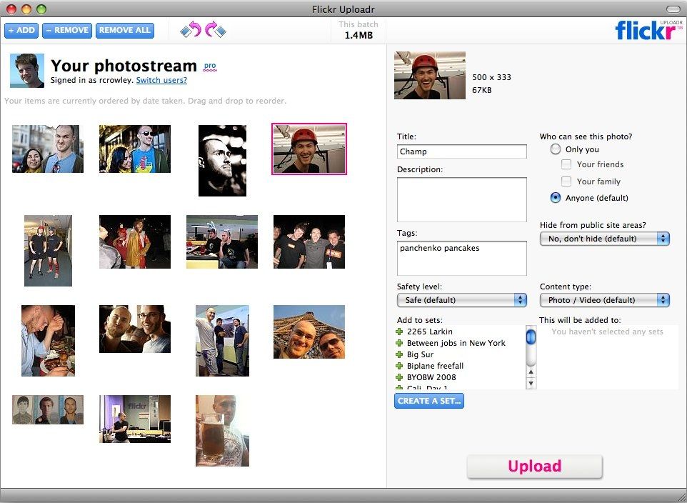Flickr Uploadr screen1.