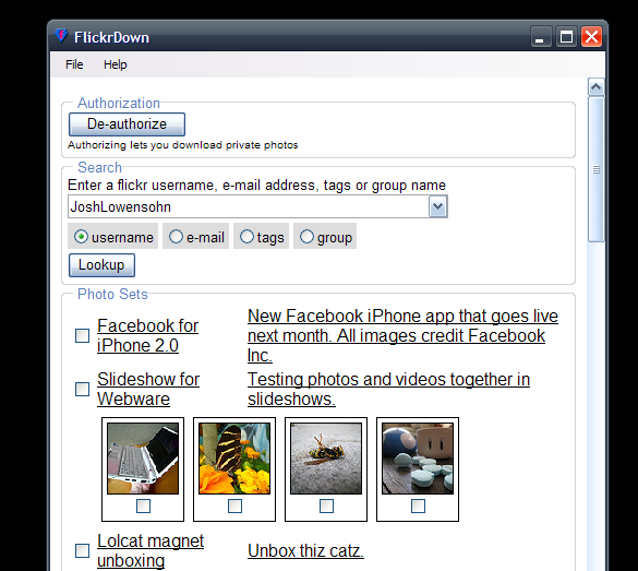 FlickrDown screen2