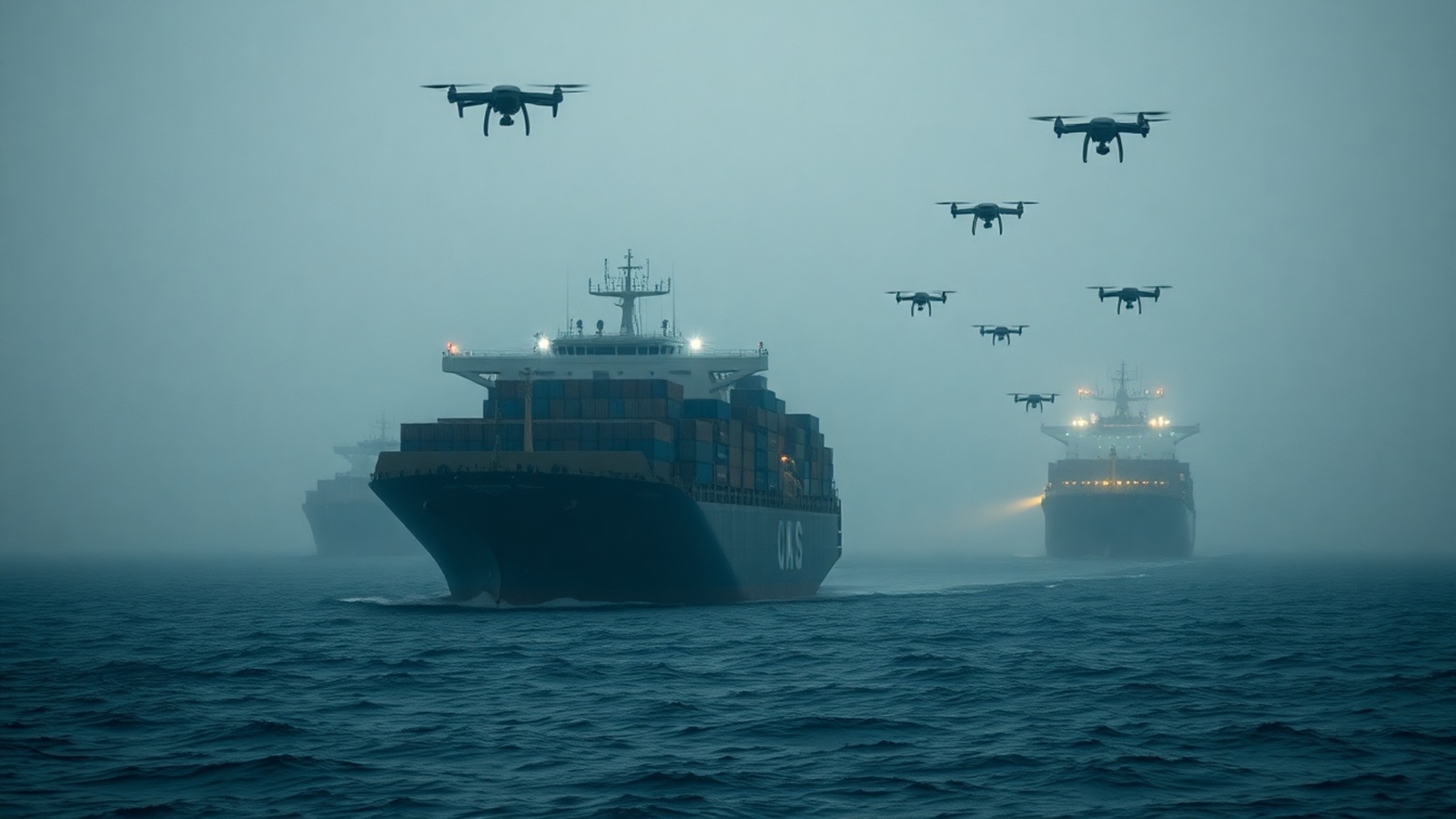 flotte fantome russe drones illustration ia