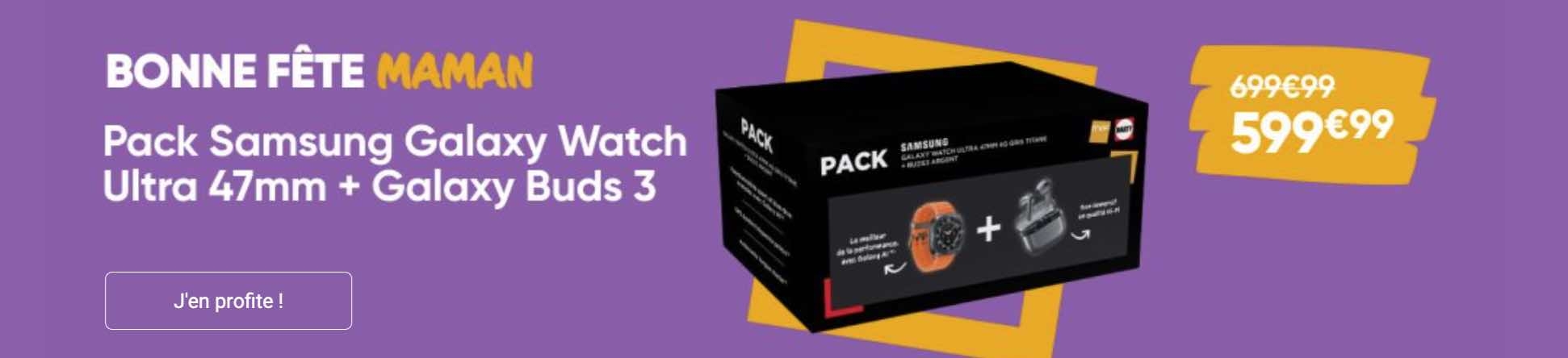 Fnac - offre pack Samsung Galaxy Watch Ultra + Buds3