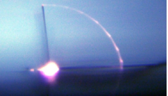 Folding glass bar with laser