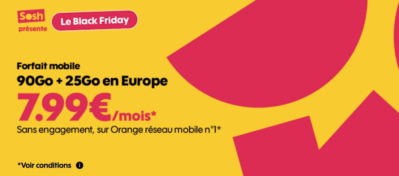 forfait Black Friday Sosh 90 Go 4G