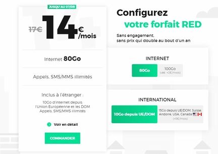 forfait mobile red by sfr 80 Go
