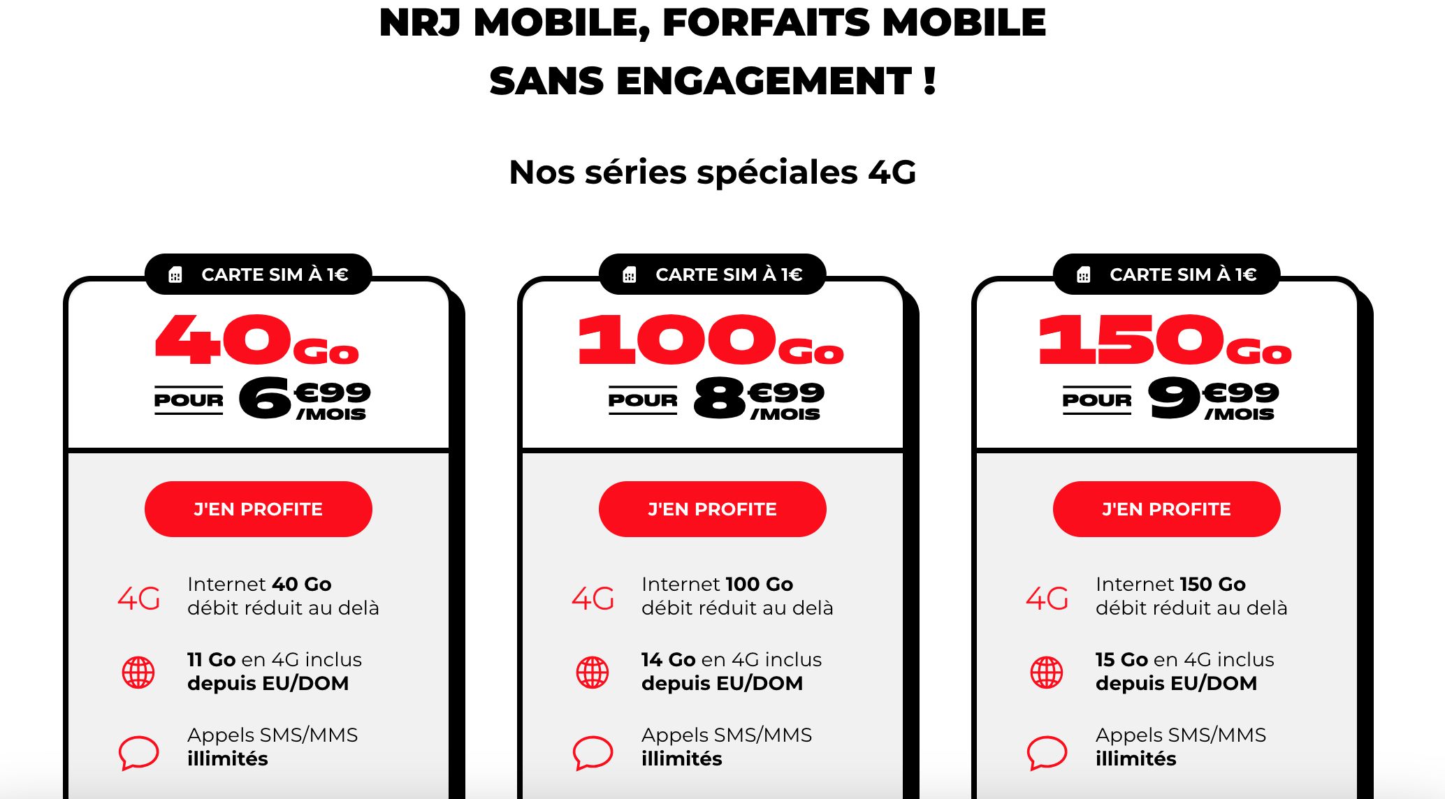 forfaits 4G NRJ mobile