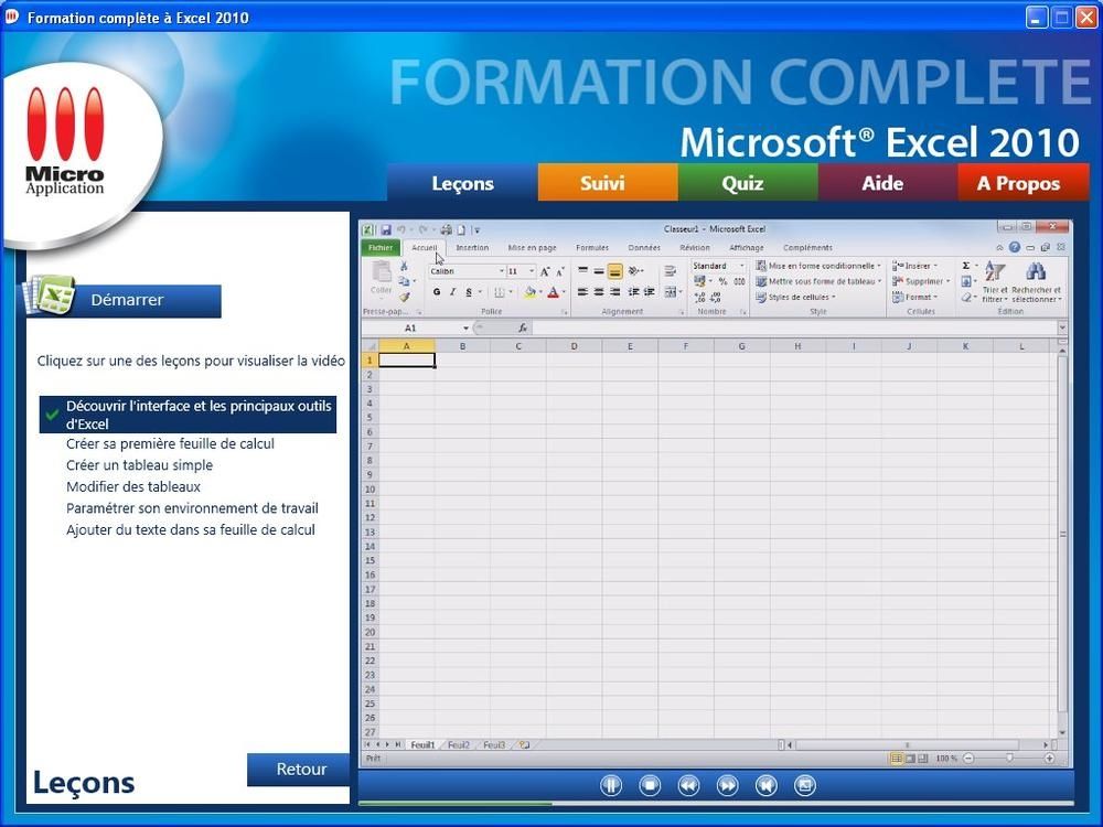 Formation complÃ¨te Ã  MicrosoftÂ® Excel 2010 screen 2