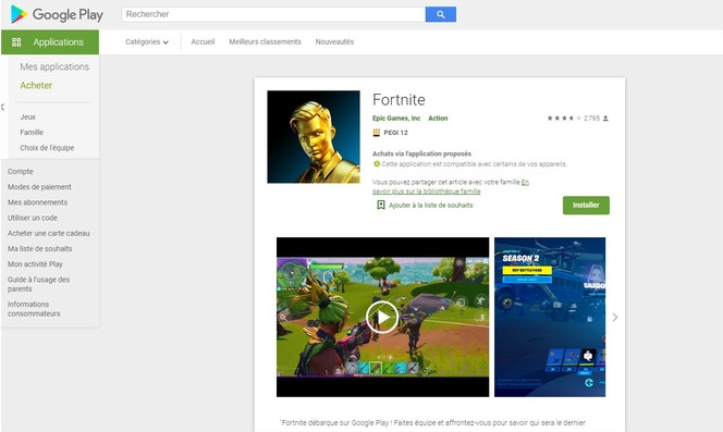 Fortnite PlayStore