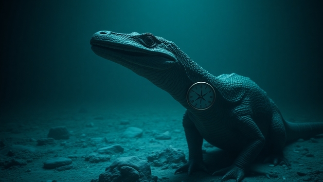 fossile geomagnetique boussole illustration IA