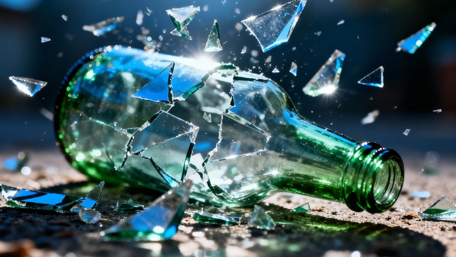 fragments bouteille illustration IA