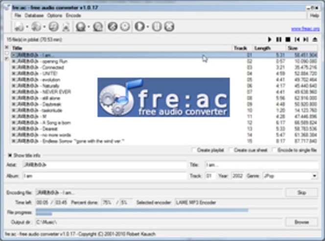 freac - free audio converter