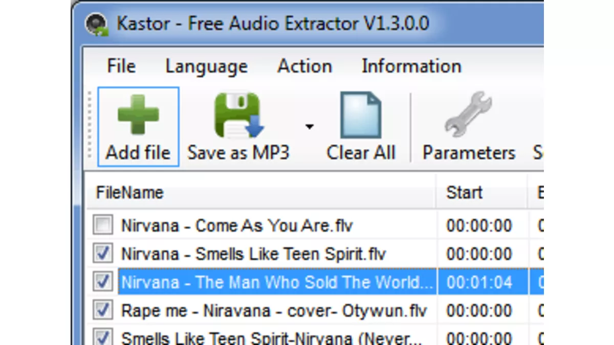 Free Audio Extractor procéder à l’extraction de pistes audio