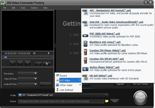 Free AVI Video Converter screen1