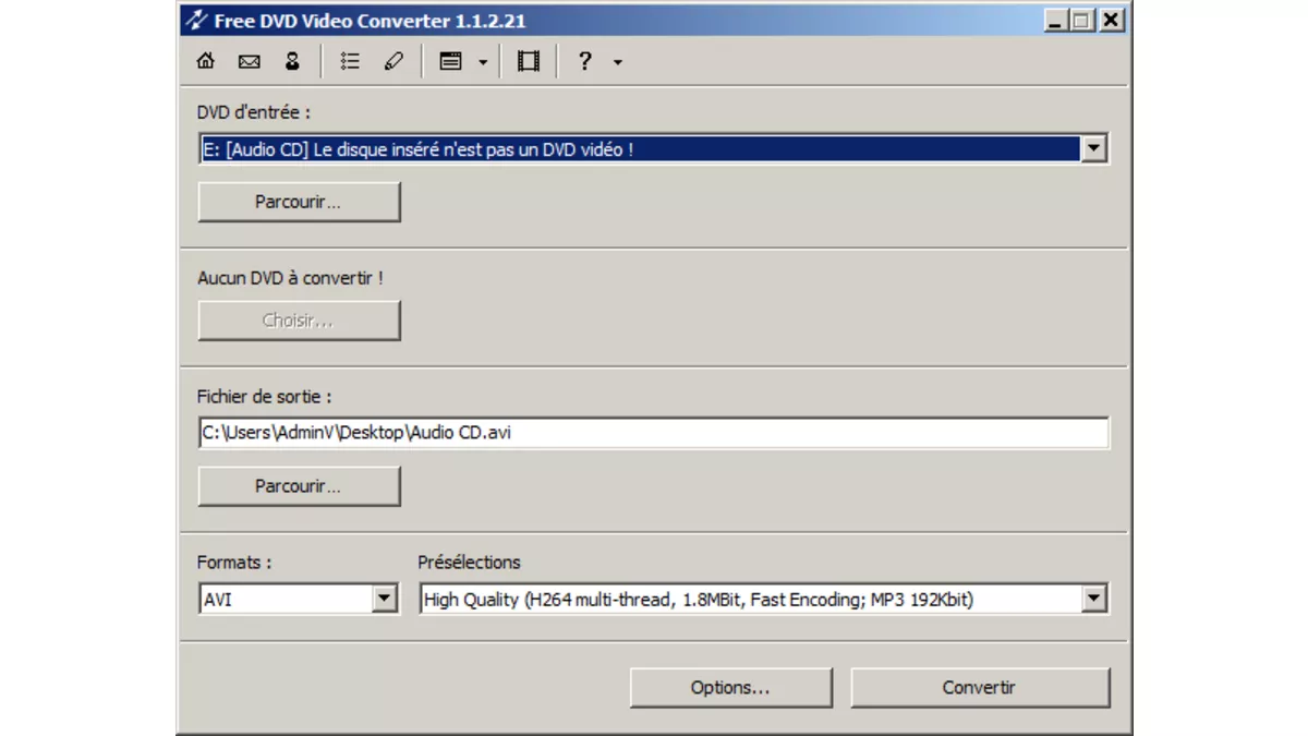 Free DVD Video Converter : encoder des DVD