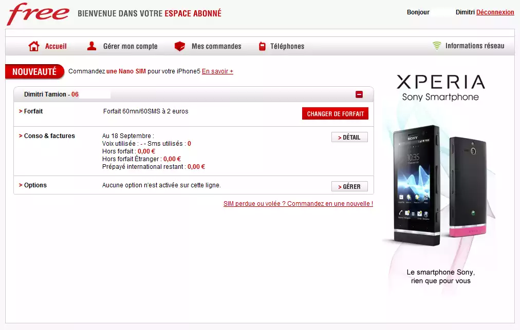 Carte SIM Prépayée Free Appel + SMS + MMS Illimité 300Go