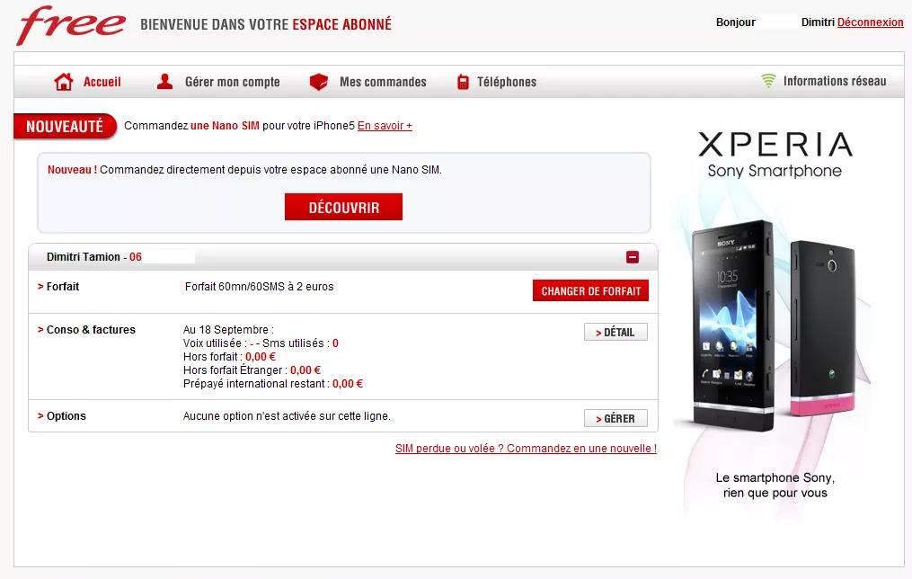 Free Mobile : carte Nano-SIM pour l'iPhone 5 disponible