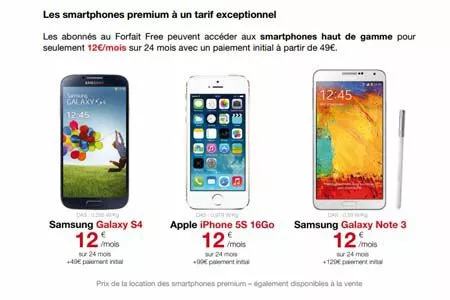Free mobile offres subventionnÃ©es