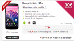 Free Mobile promo Nexus 5