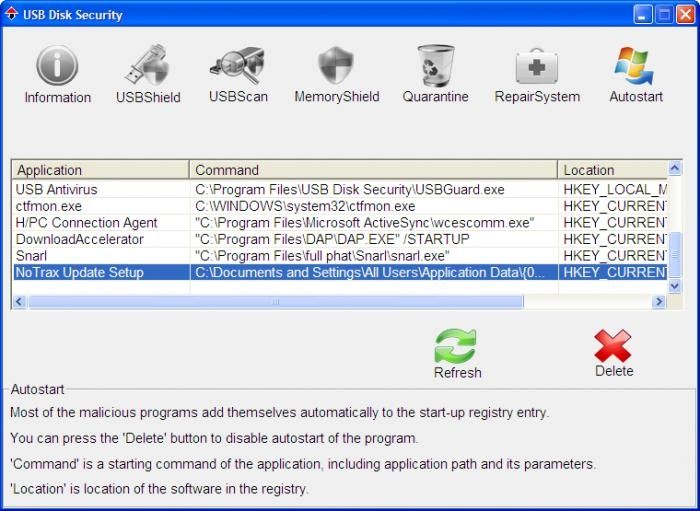 Free USB Disk Security screen